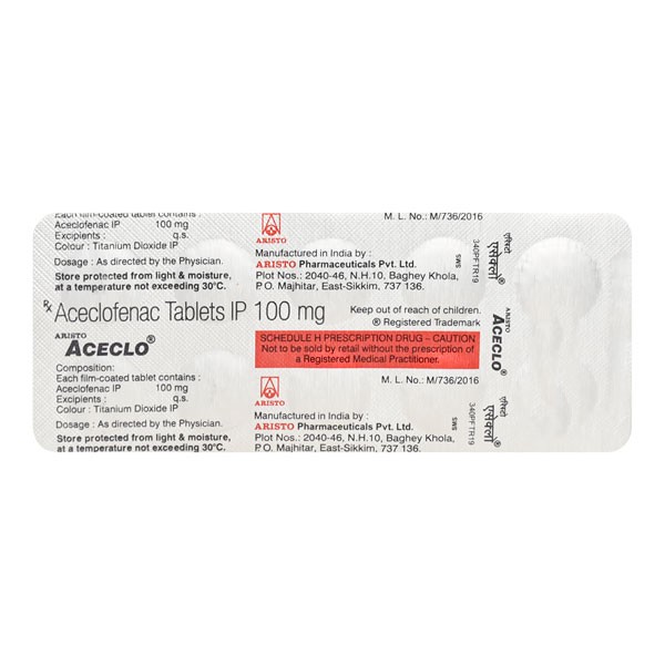 ACECLO 100MG TABS 10`S