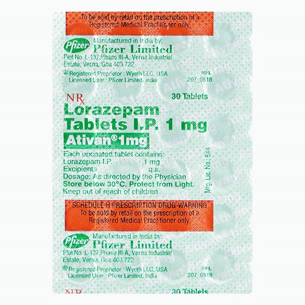 ATIVAN 1MG TABS 30`S