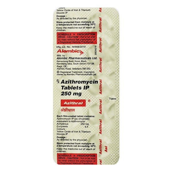 AZITHRAL 250MG TABS 