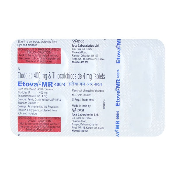 ETOVA MR 400/4MG TAB  10`S