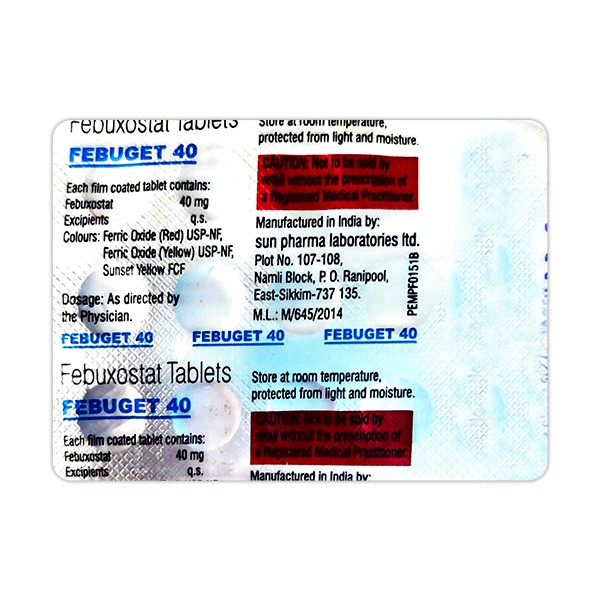 FEBUGET 40MG TAB 15'S