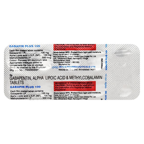 GABAPIN PLUS 100MG 10'S