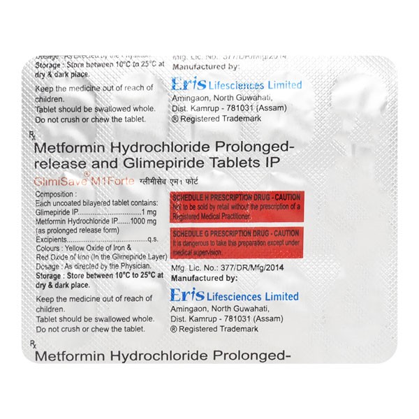 GLIMISAVE M1 FORTE TAB 15`S