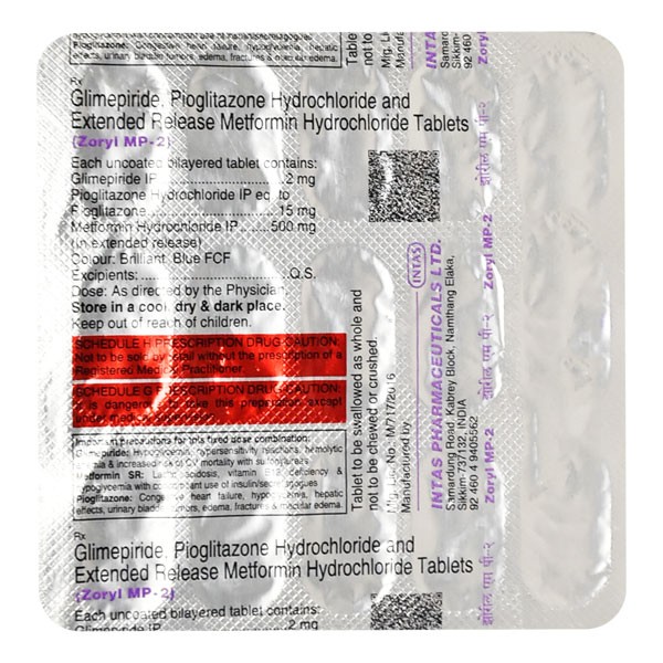 ZORYL MP-2 TABLETS 15`S